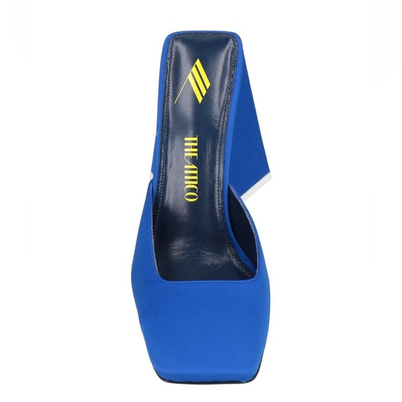 The Attico sapphire blue square-toe mules with 110mm 3D triangular heel - Picture 3 of 4